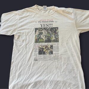 Gildan Cream Boston Globe Victory Edition T-Shirt